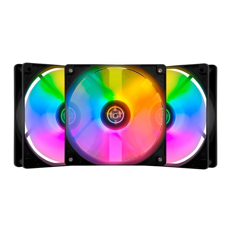Kit com 3 Coolers TGT Striker, Rainbow 120mm TGT-STK3-BLRBW