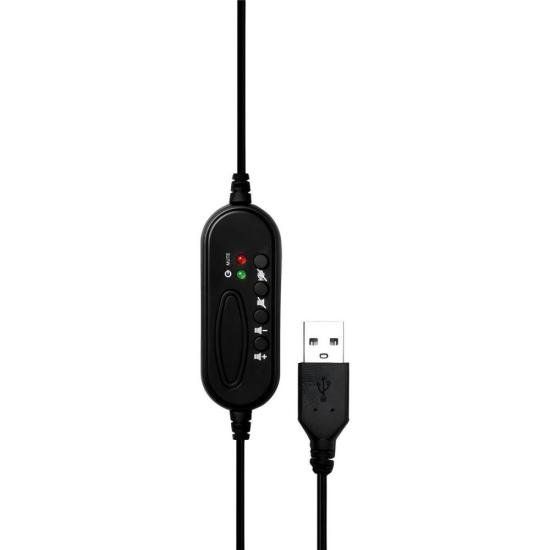 Headset Fortrek Office FK 731A USB Preto