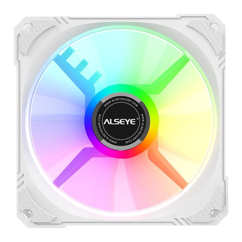 Cooler para Gabinete Alseye TF120 Rainbow, 120mm, Branco, TF120-WHITE