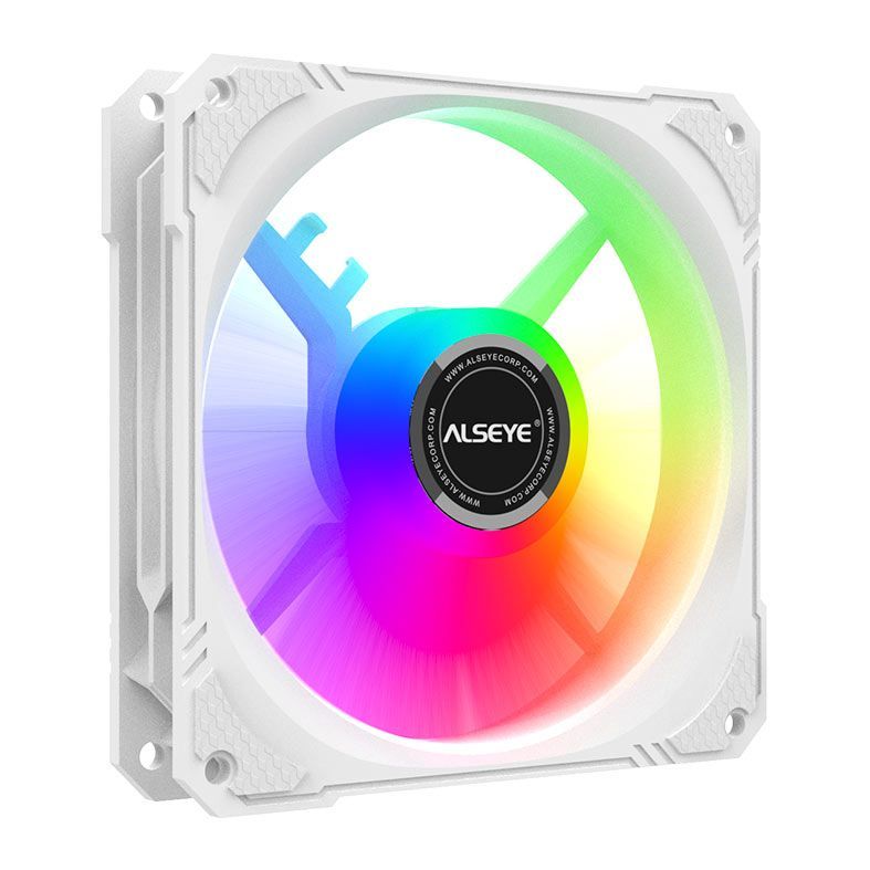 Cooler para Gabinete Alseye TF120 Rainbow, 120mm, Branco, TF120-WHITE
