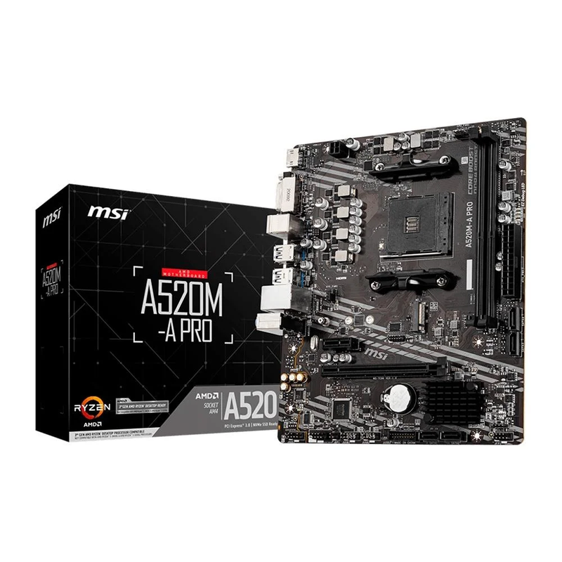 Placa Mãe MSI A520M-A PRO DDR4 M.2 AM4