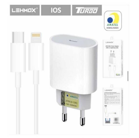 Carregador Iphone Lehmox Tipo C para Lightning Turbo 25W - LE-357-3