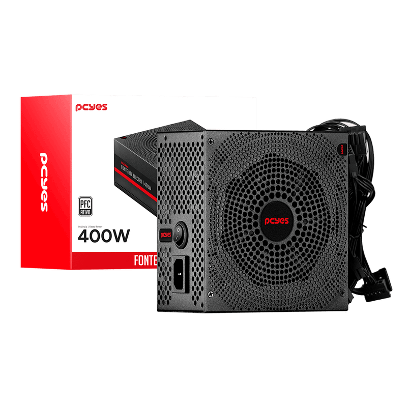 Fonte PCYES Electra 400W PFC Ativo - ELEC400W