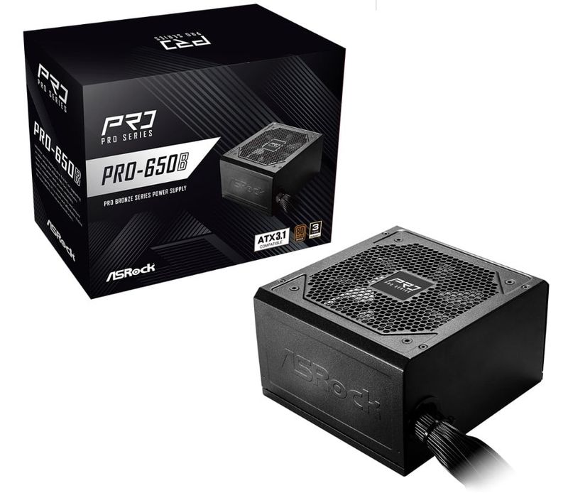 Fonte Asrock Pro 650w 80 Plus Bronze - PRO-650B