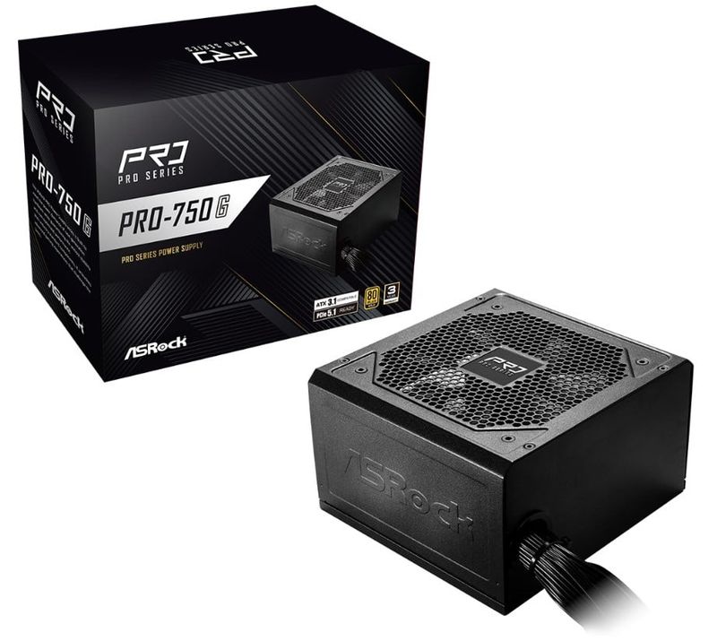 Fonte Asrock Pro 750W 80 Plus Gold - PRO-750G