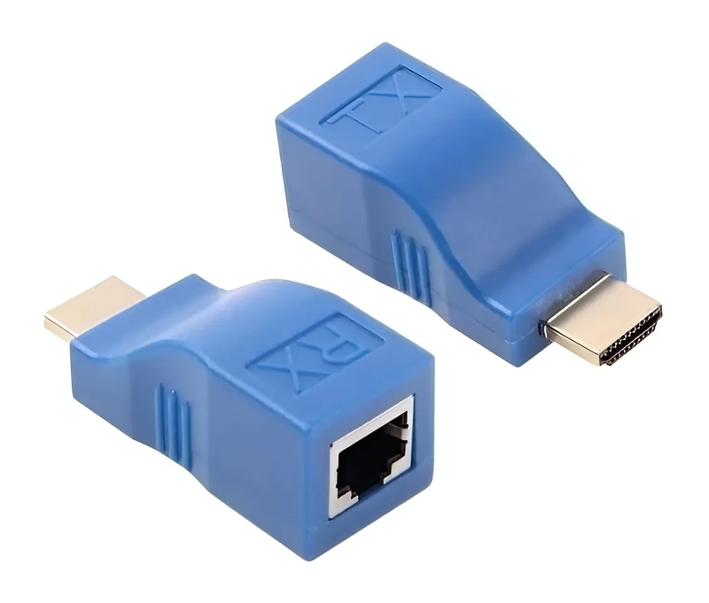 Extensor HDMI 3D 30 Metros Via 1 Cabo De Rede Rj45 Cat5e/6