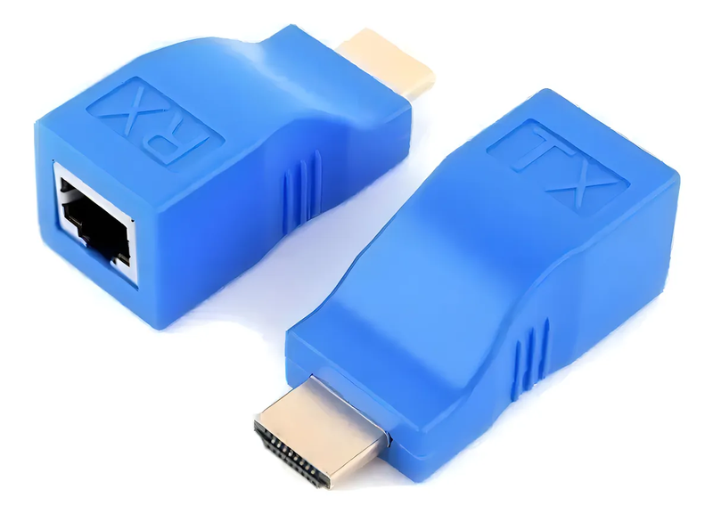 Extensor HDMI 3D 30 Metros Via 1 Cabo De Rede Rj45 Cat5e/6