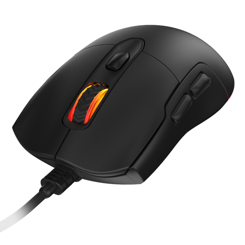 Mouse Gamer PCYES Malus Black Vulcan, 12400DPI, RGB, 6 Botões, PMGMBV
