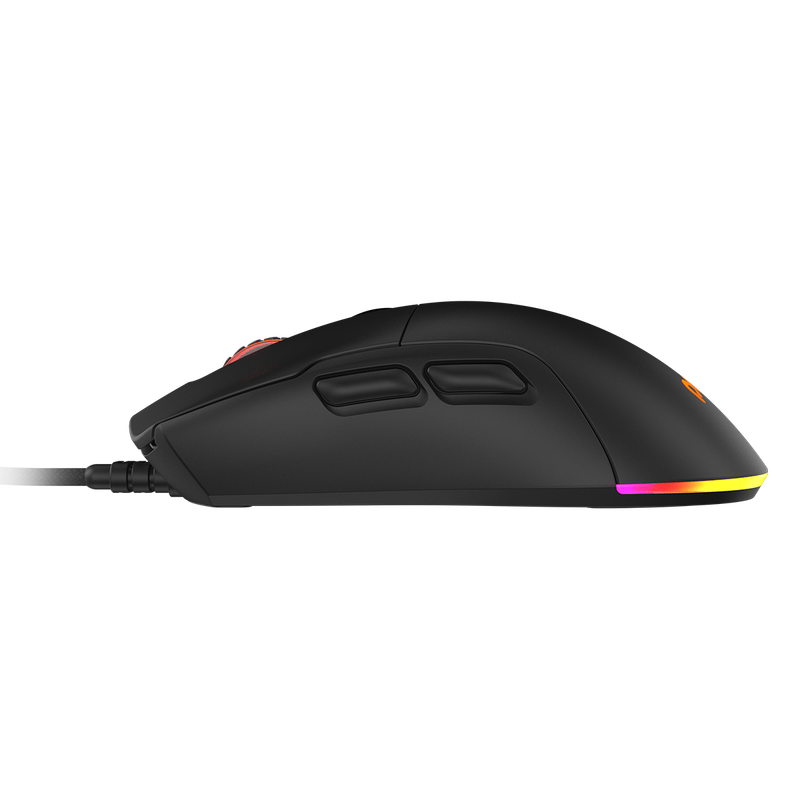 Mouse Gamer PCYES Malus Black Vulcan, 12400DPI, RGB, 6 Botões, PMGMBV