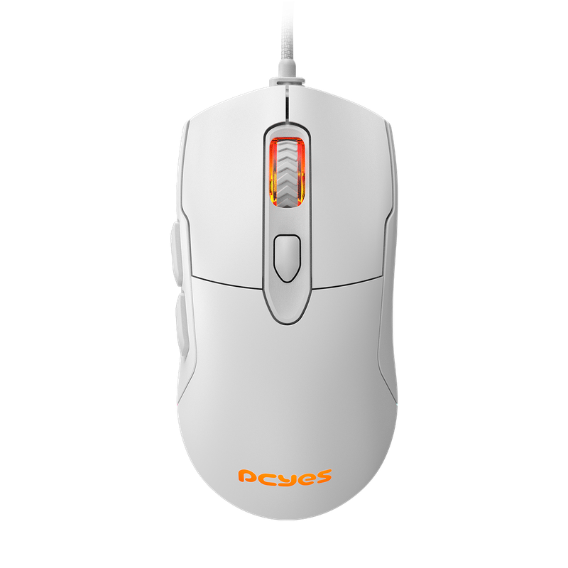 Mouse Gamer PCYES Malus White Ghost, 12400DPI, RGB, 6 Botões, PMGMWG