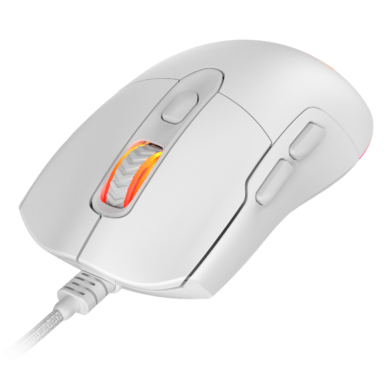 Mouse Gamer PCYES Malus White Ghost, 12400DPI, RGB, 6 Botões, PMGMWG