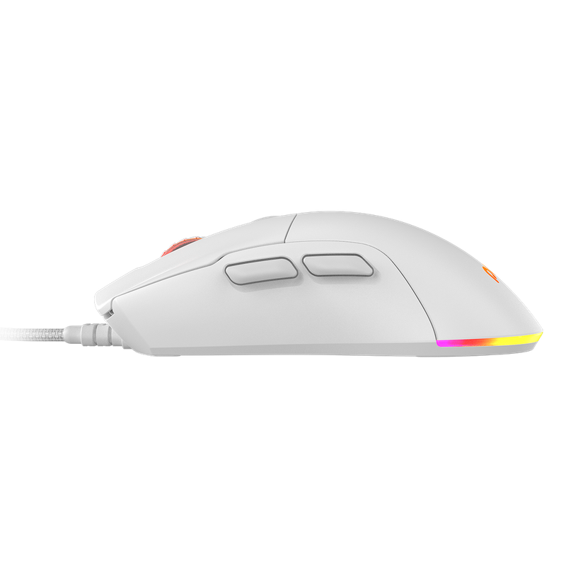 Mouse Gamer PCYES Malus White Ghost, 12400DPI, RGB, 6 Botões, PMGMWG