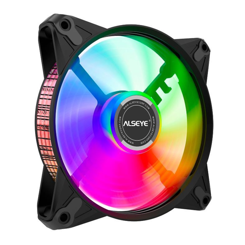 Cooler para Gabinete Alseye FB120, Rainbow, 120mm, Preto, FB120-BLACK