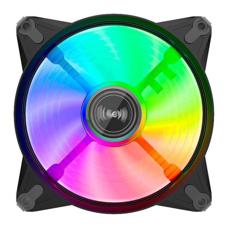 Cooler para Gabinete Alseye FB120, Rainbow, 120mm, Preto, FB120-BLACK