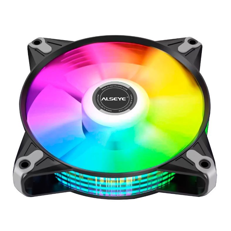 Cooler para Gabinete Alseye FB120, Rainbow, 120mm, Preto, FB120-BLACK