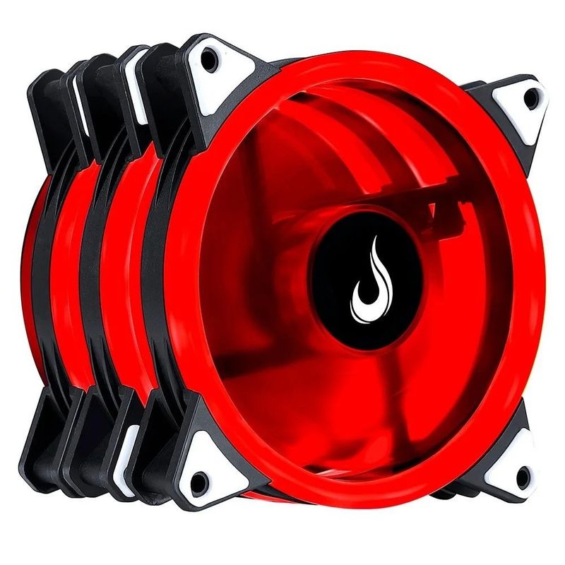 Kit com 3 Fans Rise Mode Smart, 120mm, RGB, Preto - RM-FN-02-RGB