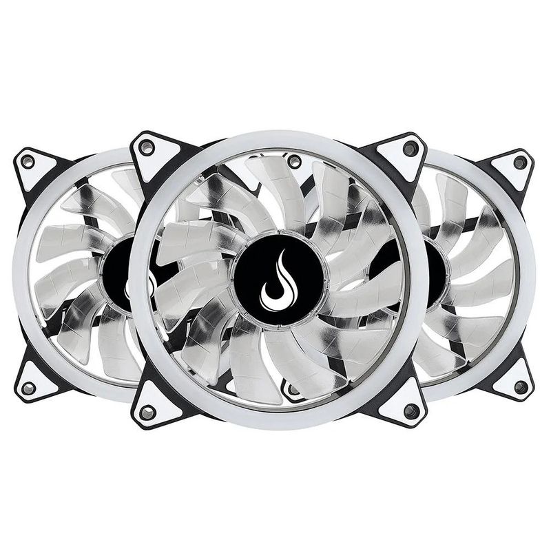 Kit com 3 Fans Rise Mode Smart, 120mm, RGB, Preto - RM-FN-02-RGB