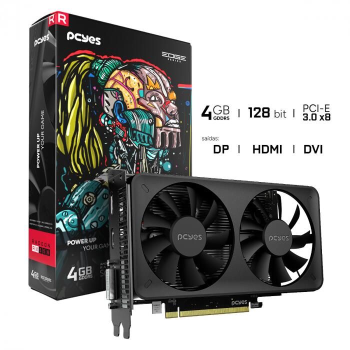 Placa de Video AMD Radeon PCYES RX 550 4GB Dual Fan PVEX5504GBDF