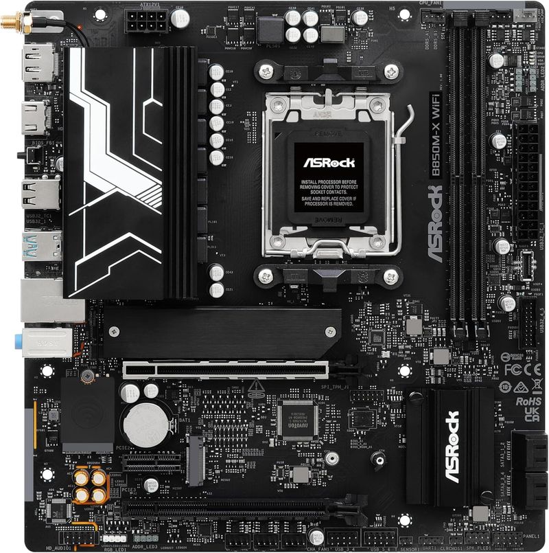 Placa Mãe Asrock B850M-X Wi-Fi R2.0 DDR5 AM5 