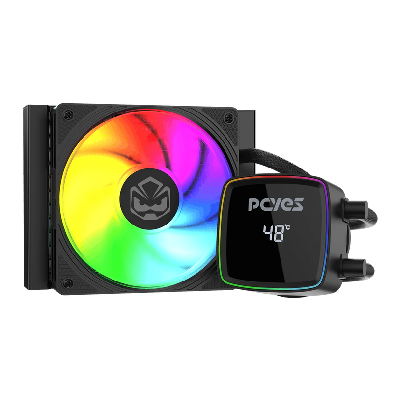 Water Cooler PCYES Duley 120mm Black Vulcan ARGB com Display - TDP 200W - WCDLY120