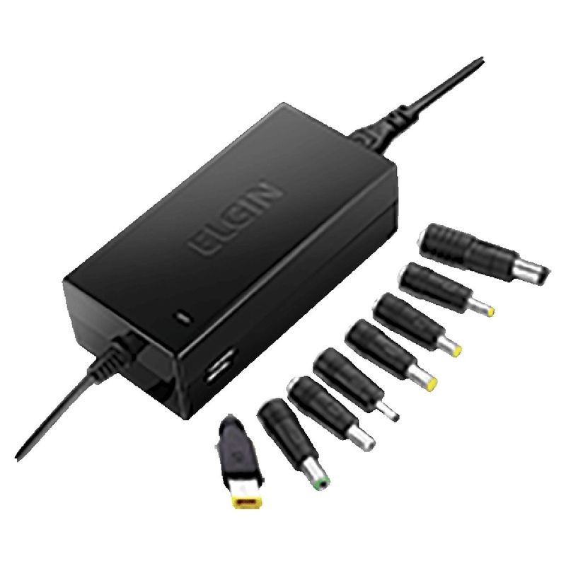 Fonte Notebook Universal Elgin 90W com 9 Adaptadores