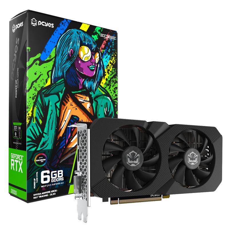 Placa de Video PCYES RTX 3050 EX 6GB GDDR6 Projeto Edge - PVRTX30506BLPE