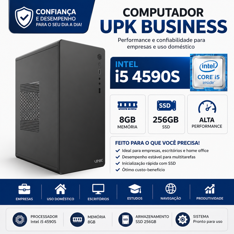 Computador UPK Business INTEL i5 4590S, Memoria 8GB, SSD 256GB