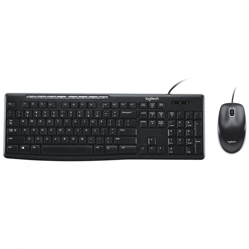 Kit Teclado e Mouse Logitech MK200 USB Preto