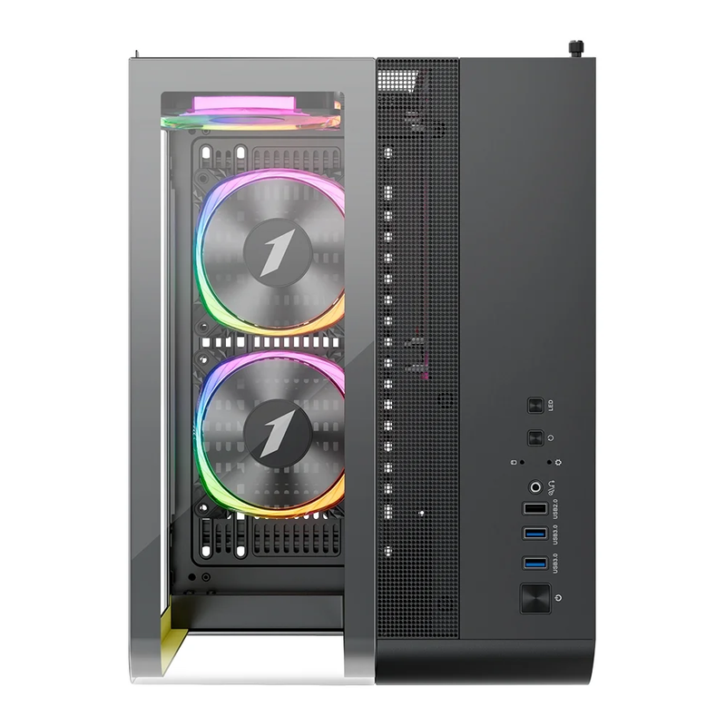 Gabinete Gamer 1STPLAYER RT5, Lateral em Vidro Temperado, Preto - RT5-BK