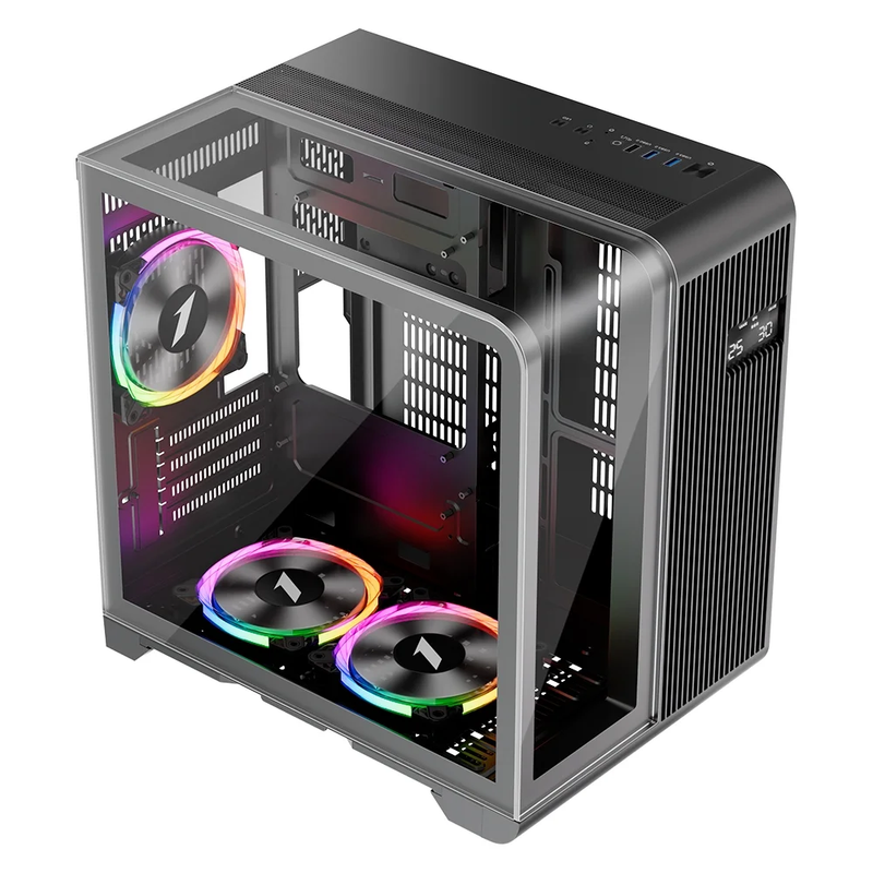 Gabinete Gamer 1STPLAYER RT5, Lateral em Vidro Temperado, Preto - RT5-BK