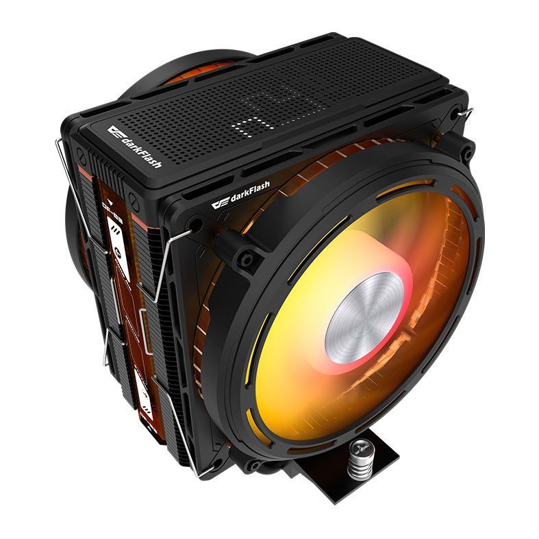 Cooler para Processador Aigo DarkFlash E400, ARGB, 2x120mm, Preto, E400-DUAL-BK