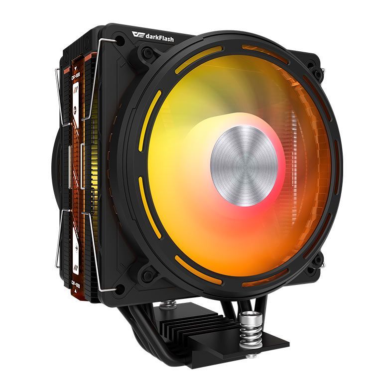 Cooler para Processador Aigo DarkFlash E400, ARGB, 2x120mm, Preto, E400-DUAL-BK