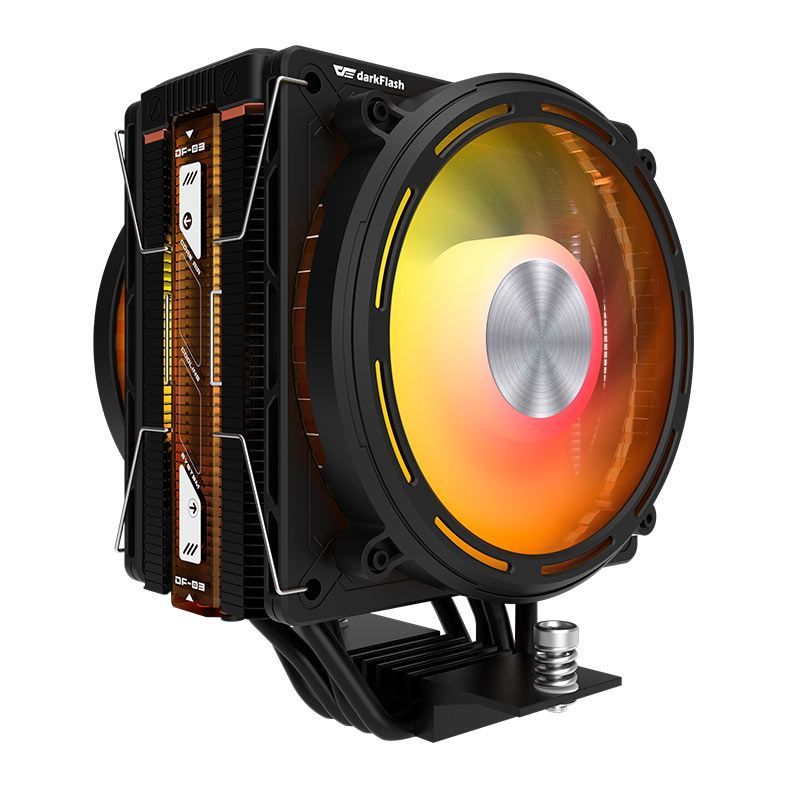Cooler para Processador Aigo DarkFlash E400, ARGB, 2x120mm, Preto, E400-DUAL-BK