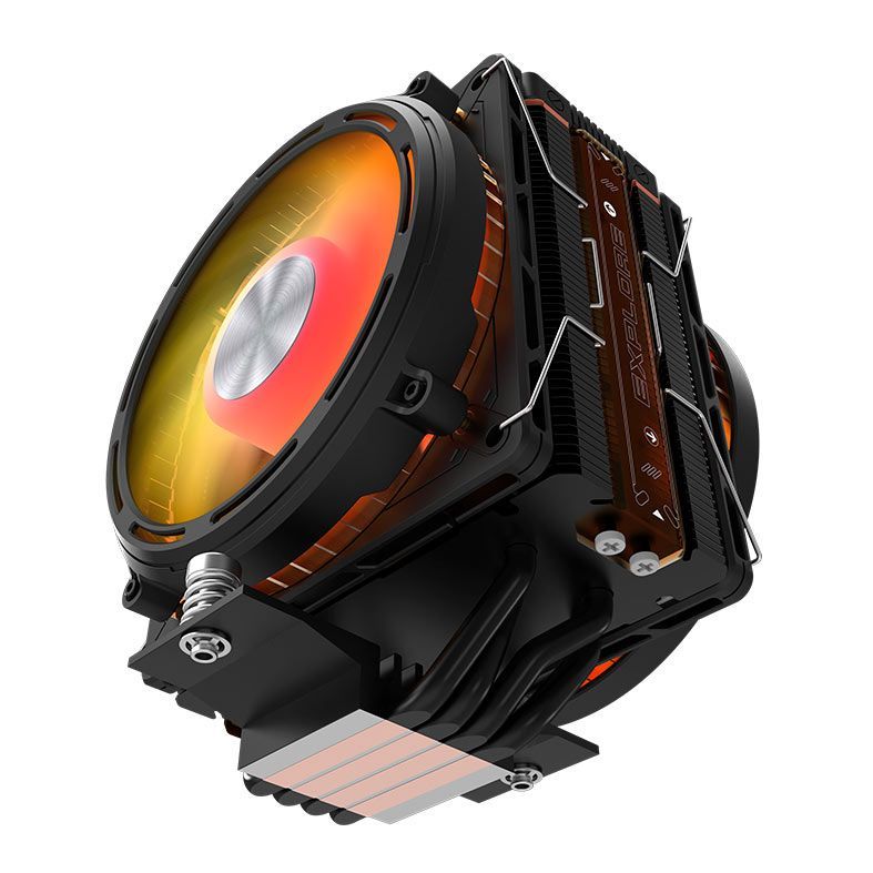 Cooler para Processador Aigo DarkFlash E400, ARGB, 2x120mm, Preto, E400-DUAL-BK