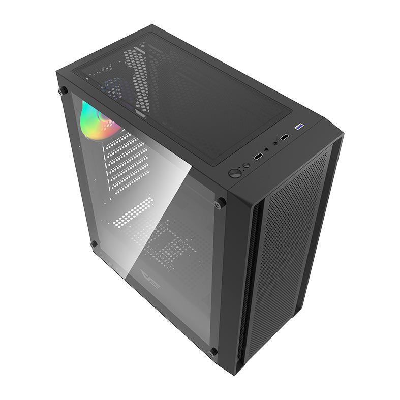 Gabinete Gamer Aigo Darkflash DK353, ARGB, Lateral de Vidro, 4 Fans, Preto, DK353-BK
