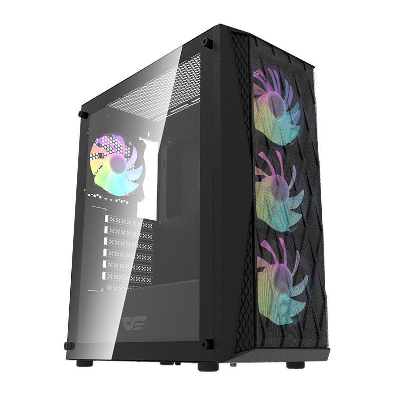 Gabinete Gamer Aigo Darkflash DK352, ARGB, Lateral de Vidro, 4 Fans, DK352-MESH-4F
