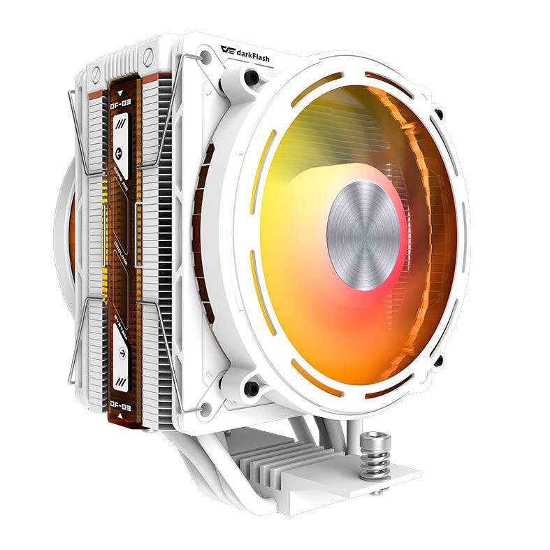 Cooler para Processador Aigo DarkFlash E400, ARGB, 2x120mm, Branco, E400-DUAL-WH