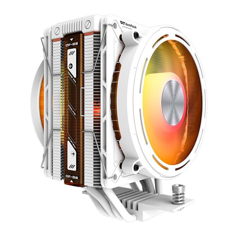 Cooler para Processador Aigo DarkFlash E400, ARGB, 2x120mm, Branco, E400-DUAL-WH