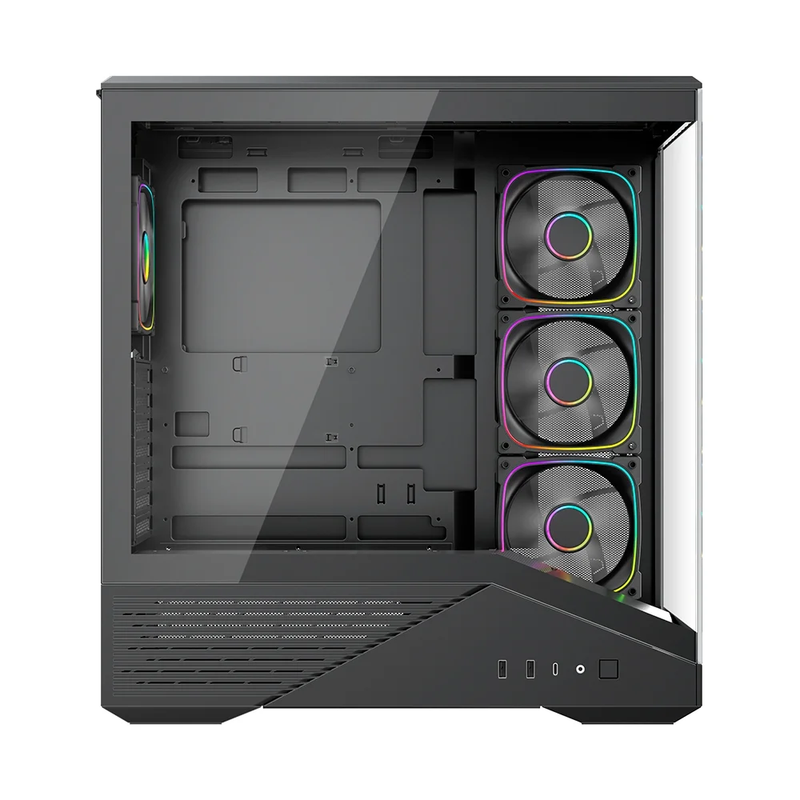Gabinete Gamer 1STPLAYER GM7, RGB, Lateral em Vidro Temperado, 4 Fans, GM7-BK-3FN7R-1FN7