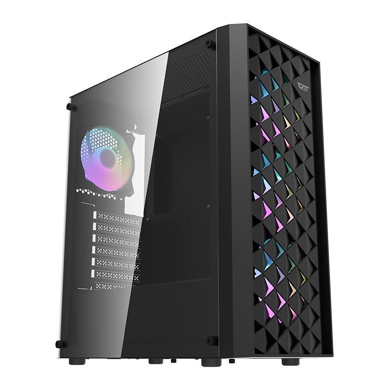 Gabinete Gamer Aigo Darkflash DK351, RGB, Lateral de Vidro, Com 4 Fans, DK351-BK