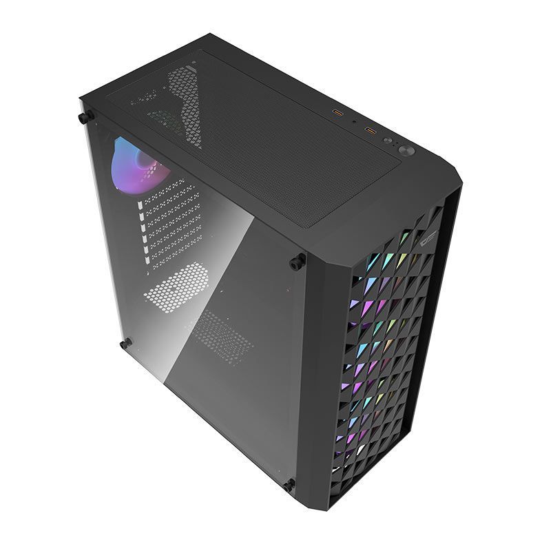 Gabinete Gamer Aigo Darkflash DK351, RGB, Lateral de Vidro, Com 4 Fans, DK351-BK