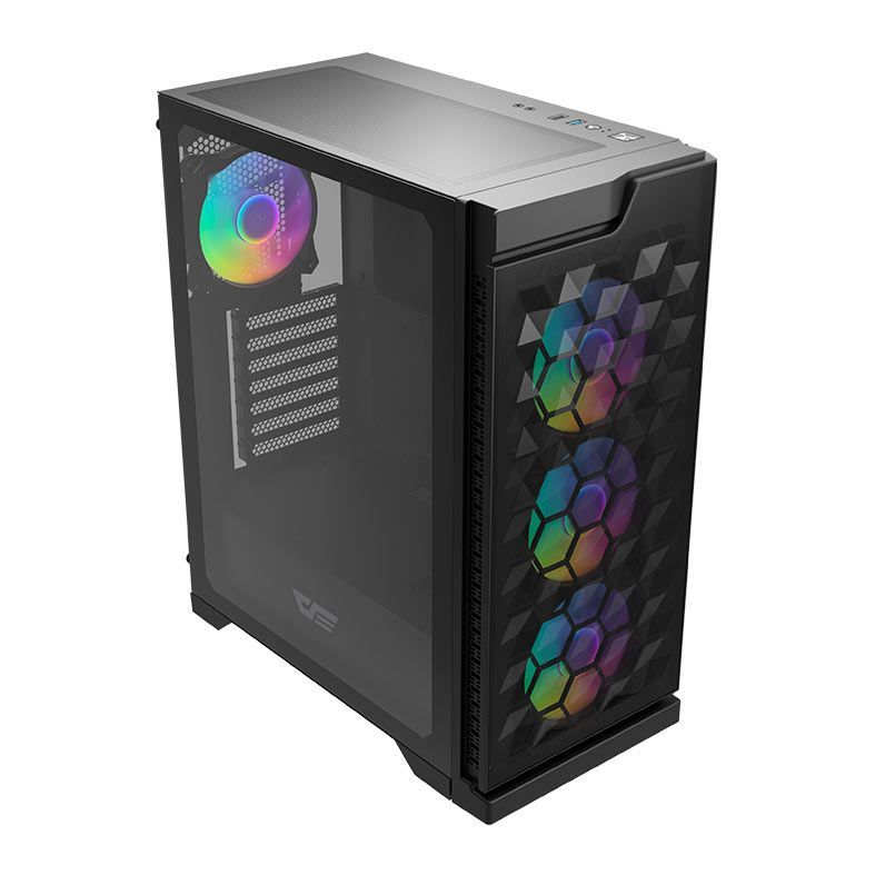 Gabinete Gamer Aigo Darkflash DK361, ARGB, Lateral de Vidro, Com 4 Fans, DK361-BK