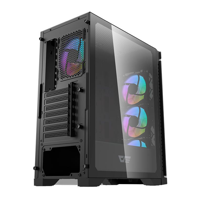 Gabinete Gamer Aigo Darkflash DK361, ARGB, Lateral de Vidro, Com 4 Fans, DK361-BK