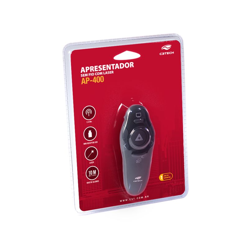 Apresentador C3Tech AP-400 Wireless Preto
