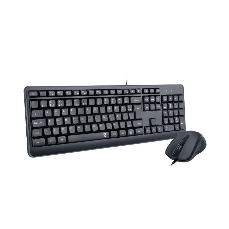 Kit Teclado e Mouse Redragon BS-7092, 1200DPI, Preto
