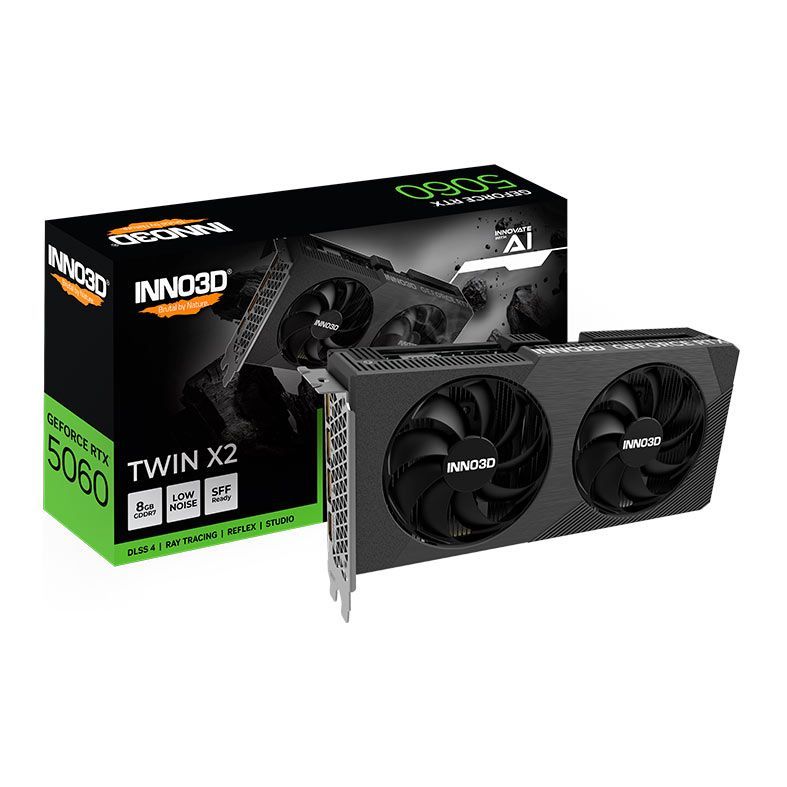 Placa de Video Inno3D RTX 5060 Twin X2 8GB GDDR7 N50602-08D7-195071N