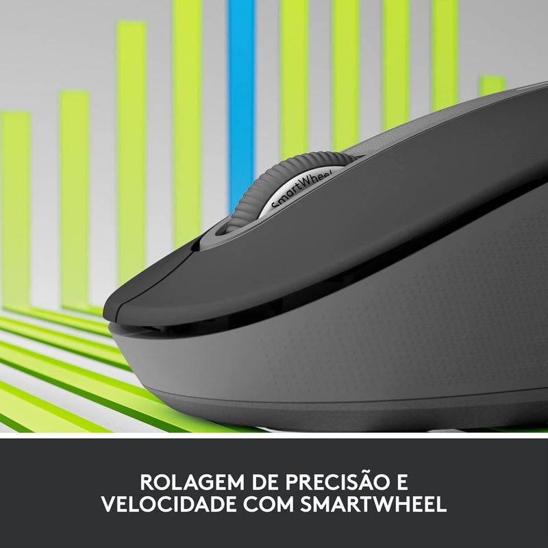 Mouse Logitech Signature M650 Bluetooth/Wireless  2000DPI Grafite