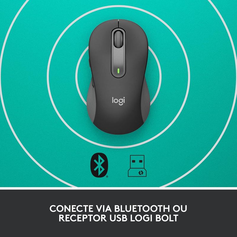 Mouse Logitech Signature M650 Bluetooth/Wireless  2000DPI Grafite