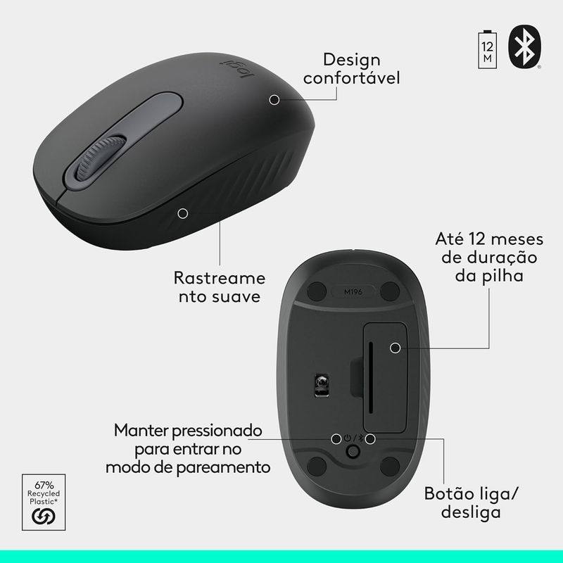 Teclado e Mouse Logitech Wireless/Bluetooth MK250, 920-013516