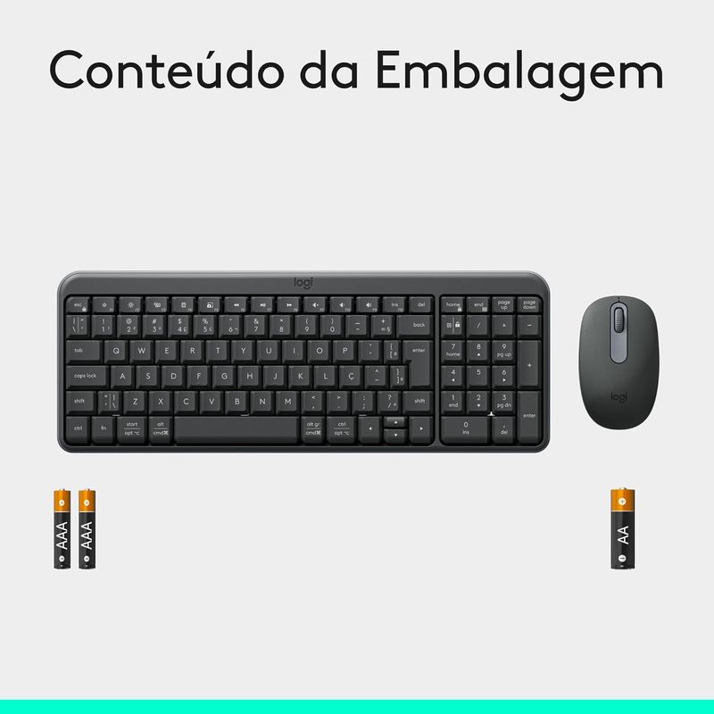 Teclado e Mouse Logitech Wireless/Bluetooth MK250, 920-013516